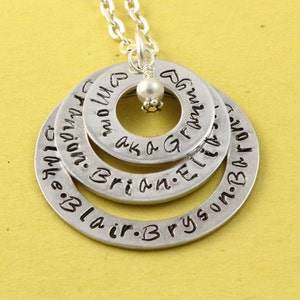Personalized Necklace - Silver Necklace - Gift for Mom - Pearl Necklace - Name Necklace - Custom Necklace - Customized Necklace - Mom Gift