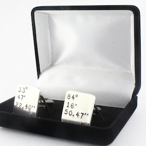 Caixa de abotoaduras - Caixa de abotoaduras - Caixa de abotoaduras preta - Caixa preta - Caixa de veludo - Caixa para abotoaduras - Caixa de presente de abotoaduras - Veludo flocado preto