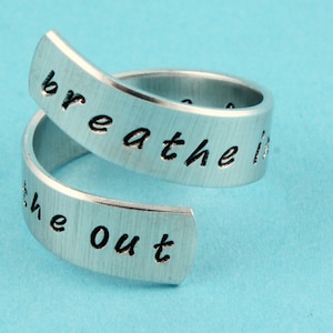 Breathe Ring - Breathe In Ring - Breathe Out Ring - Move On Ring - Wrap Ring - Twist Ring - Adjustable Ring - Silver Ring - Yoga Ring
