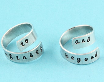 To Infinity Rings - Forever Ring - Adjustable Twist Rings - Silver Rings - Best Friends - Couples Gift - To Infinity and Beyond Rings