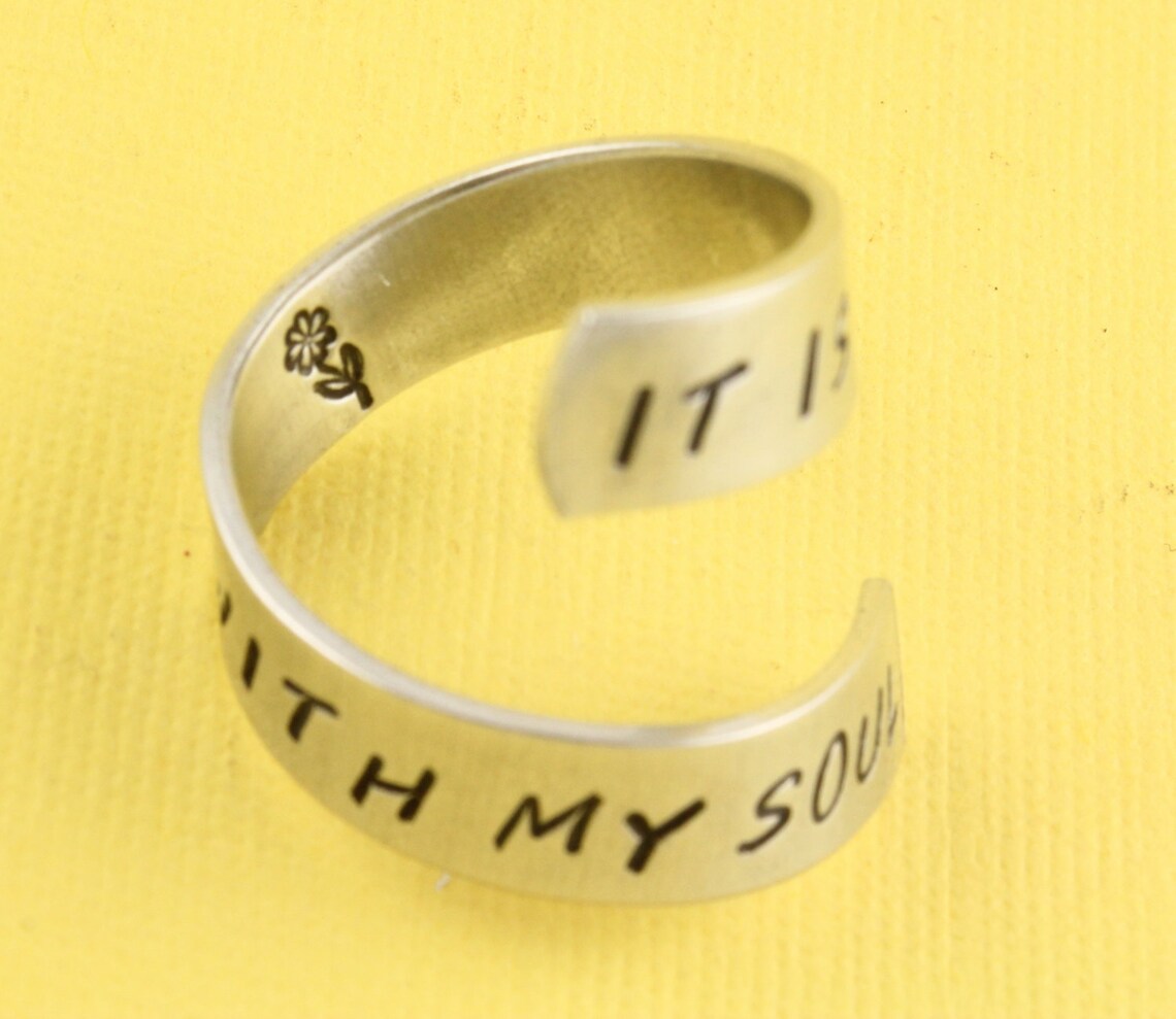 It is Well With My Soul Ring Flower Ring Silver Ring Etsy