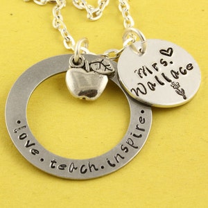 Gift for Teacher - Classroom Gift - Thank You Gift For Teacher - Teacher Appreciation Gift - Personalized Teacher Necklace - Custom Necklace