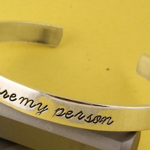 You Are My Person Bracelet - You&#39;re My Person Bracelet - Cuff Bracelet - Best Friend Gift - Couples Gift - Silver Bracelet - Anniversary