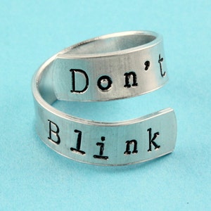 Don&#39;t Blink Ring - Verstellbarer Ring - Twist Ring - Wickelring - Doctor Ring - Fandom Ring - Who Ring - Silber Ring - Fächer ring - Whovian Ring