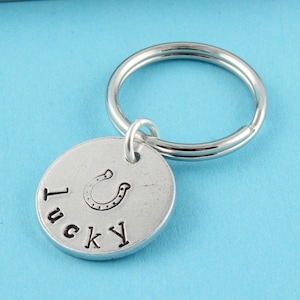 Lucky Keychain - Horseshoe Keychain - Horse Shoe Keychain - Silver Key Ring - Good Luck Keychain - Lucky Key Chain - Lucky Key Ring