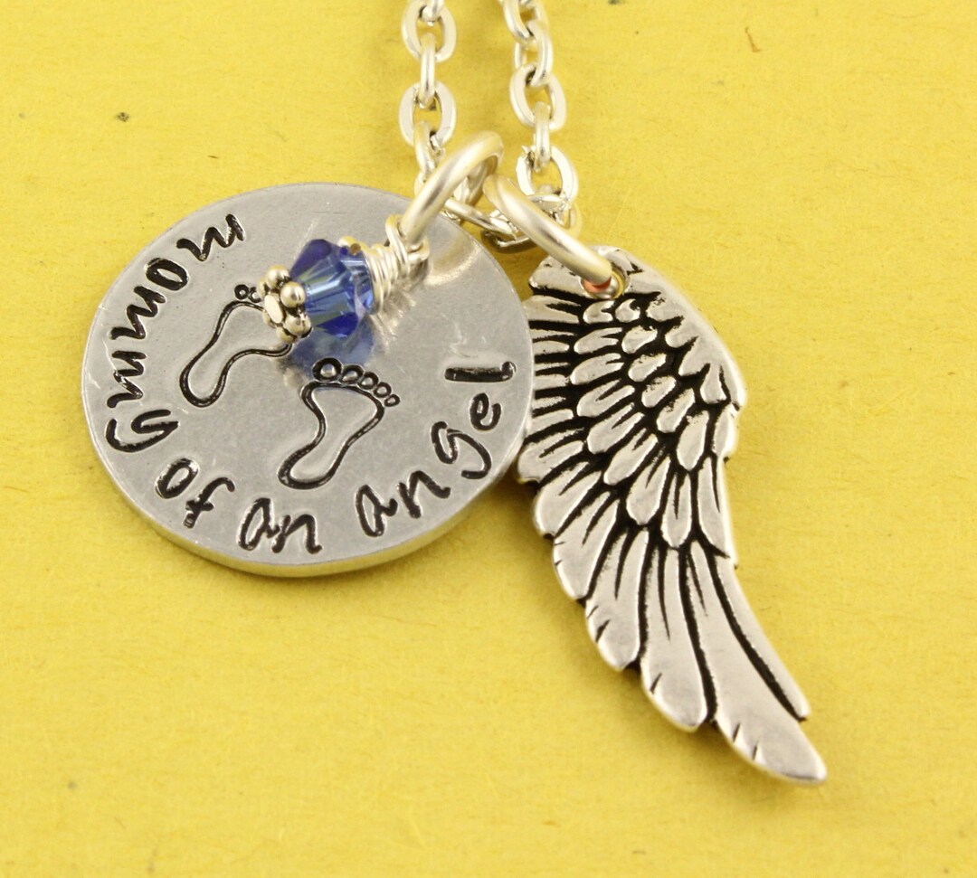 Mommy of an Angel Necklace Baby Feet Necklace Miscarriage Gift Angel