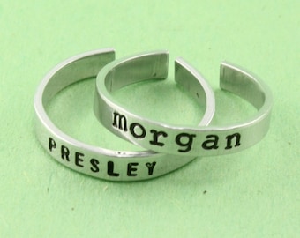 Personalized Stacking Ring - Adjustable Ring - Silver Ring - Custom Ring - Customized Rings - Posey Ring - Stackable Ring - Name Ring