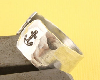 SALE - I Refuse to Sink Anchor Ring - Adjustable Aluminum Ring - Hand Stamped Ring - Sizes 5, 6, 7, 8, 9, 10, 11, 12, 13, 14, 15