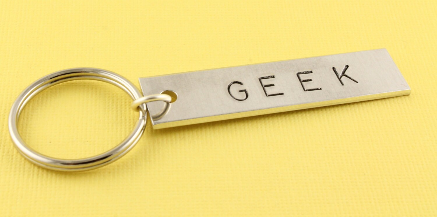 Geek Keychain Geekery Keychain Geek Keyring Geek Key Etsy