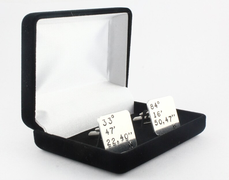 Initials Cufflinks Square Cufflinks Custom Cufflinks Dad Cuff Links Shirt Fasteners Silver Cufflinks Monogram Cufflinks image 4