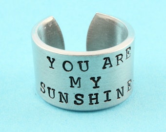 You Are My Sunshine Ring - Adjustable Ring - Sun Ring - Silver Ring - Mother's Day Gift for Mom - Size 5 Ring - Size 6 Ring - Size 7 Ring