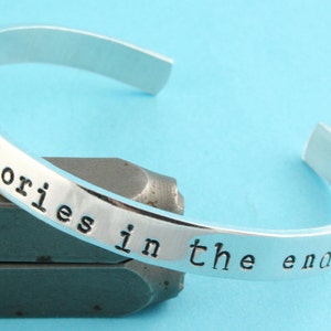 We&#39;re All Stories In The End Cuff Bracelet - Adjustable Bracelet - Silver Bracelet - Quote Bracelet - Dr Who Bracelet - Doctor Who Bracelet