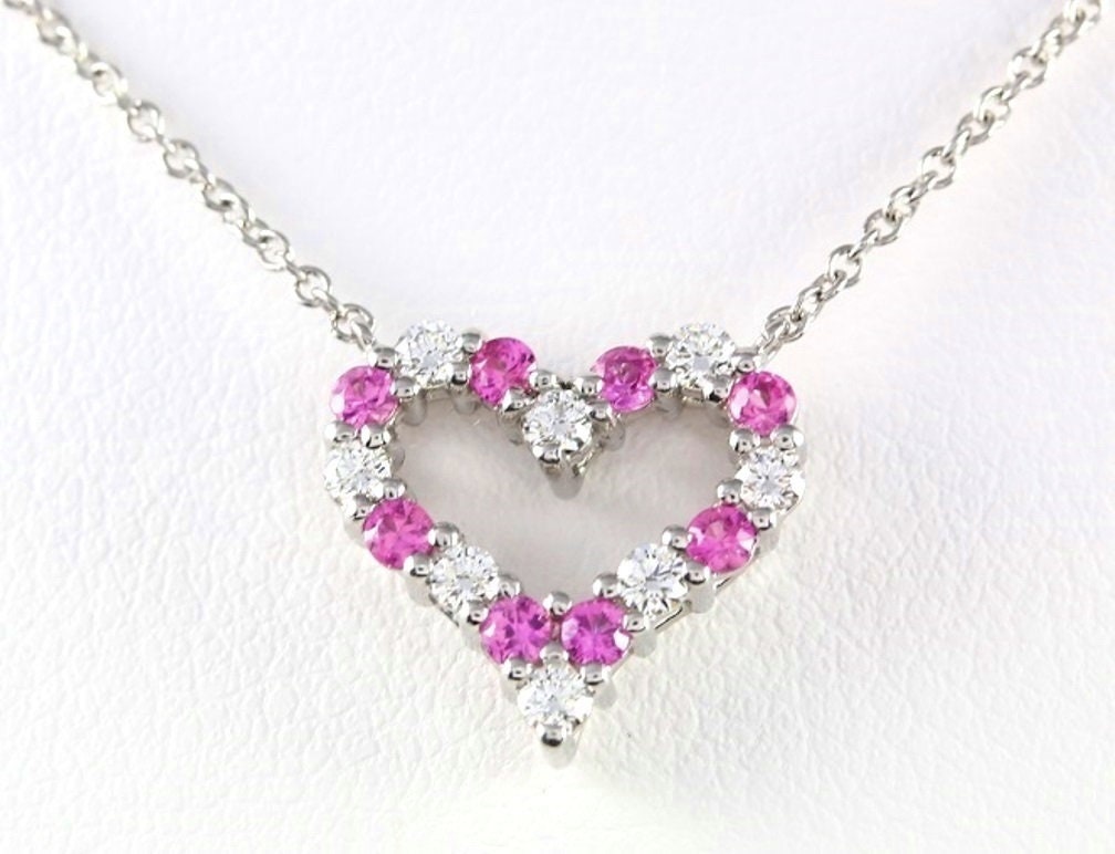 Tiffany & Co. 5P Pink Sapphire Double Wire Necklace 16