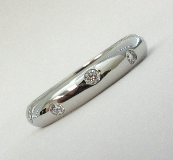 Tiffany Co Platinum 4mm Etoile Diamond Band Ring 6 5 Etsy