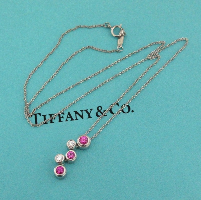 Tiffany & Co Elsa Peretti® 1.3 Pink Sapphire Color by the Yard® Sparkle  Necklace | eBay