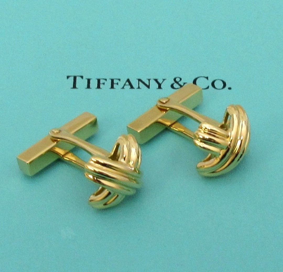 TIFFANY & Co. 18K Yellow Gold Signature X Cufflinks Cuff Links Etsy