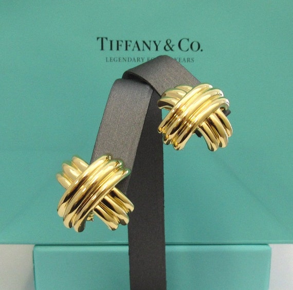 TIFFANY & Co. 18K Gold Clip-On Signature X Earrin… - image 3