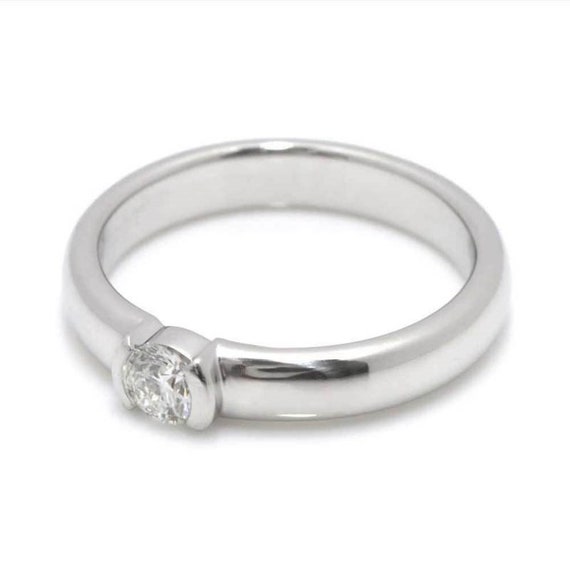 TIFFANY Co. Etoile Platinum .20ct Solitaire Diamond Engagement Ring 4.75 Etsy