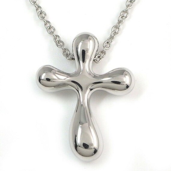 TIFFANY & Co. Platinum Elsa Peretti Cross Pendant Necklace Etsy