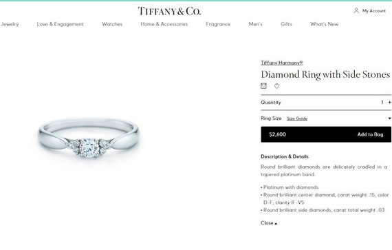 TIFFANY & Co. Harmony Platinum Diamond Ring with … - image 6