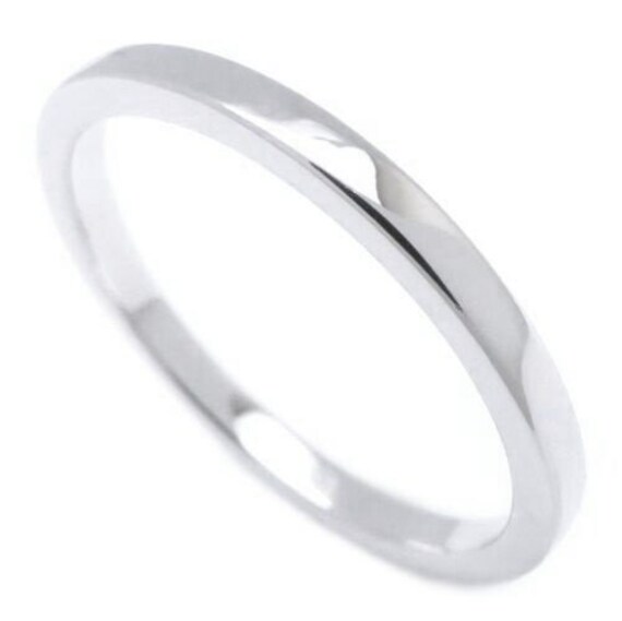 TIFFANY&Co. Essential Platinum 2mm Flat Band Ring… - image 4