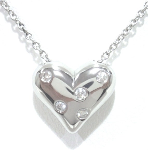 TIFFANY & Co. Etoile Platinum 5 Diamond Heart Pen… - image 1