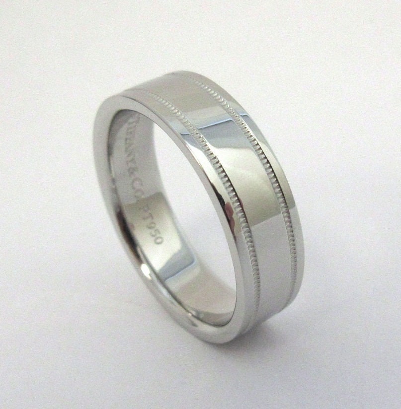 TIFFANY Co. Together Platinum 6mm Double Milgrain Wedding Band