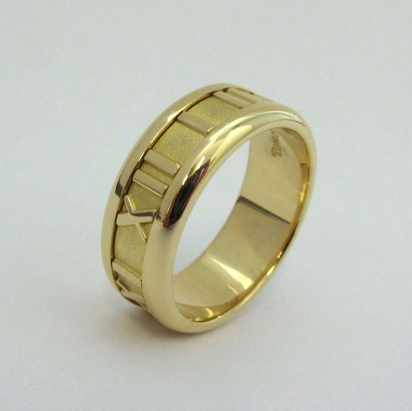 TIFFANY Co. Atlas 18K Yellow Gold Numeric Ring 6.5 Etsy Australia