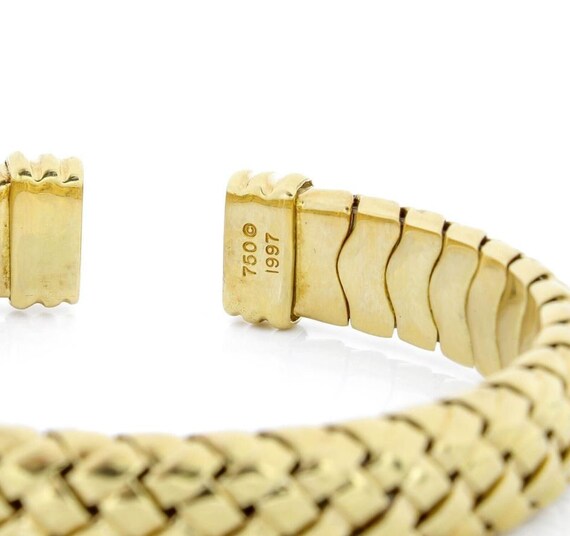 TIFFANY & Co. 18K Gold Vannerie Cuff Bracelet - image 7