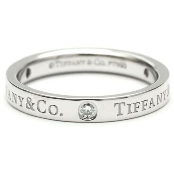 TIFFANY Co. Platinum 3 Diamond 3mm Wedding Band Ring 5 Etsy UK