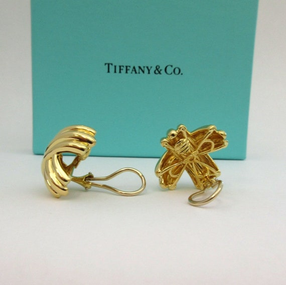 TIFFANY & Co. 18K Gold Clip-On Signature X Earrin… - image 4