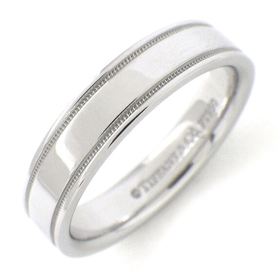 TIFFANY Co. Together Platinum 4mm Double Milgrain Wedding Band Ring 6 Etsy Canada