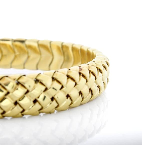 TIFFANY & Co. 18K Gold Vannerie Cuff Bracelet - image 5