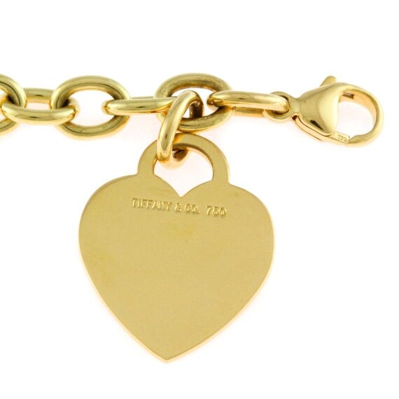TIFFANY & Co. 18K Gold Heart Tag Charm Bracelet - image 2