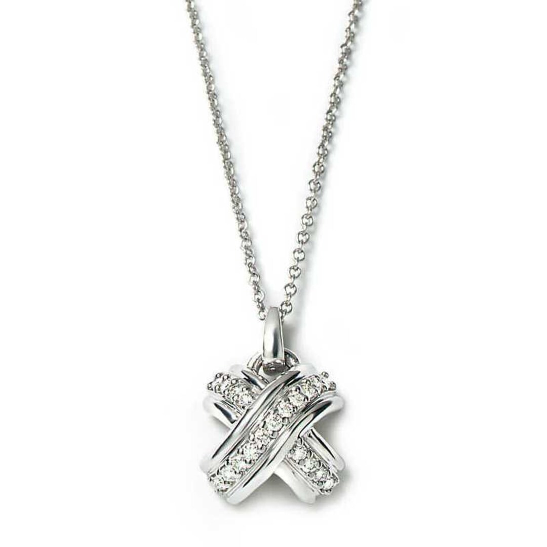 TIFFANY & Co. 18K White Gold Diamond Signature X Pendant Necklace Etsy