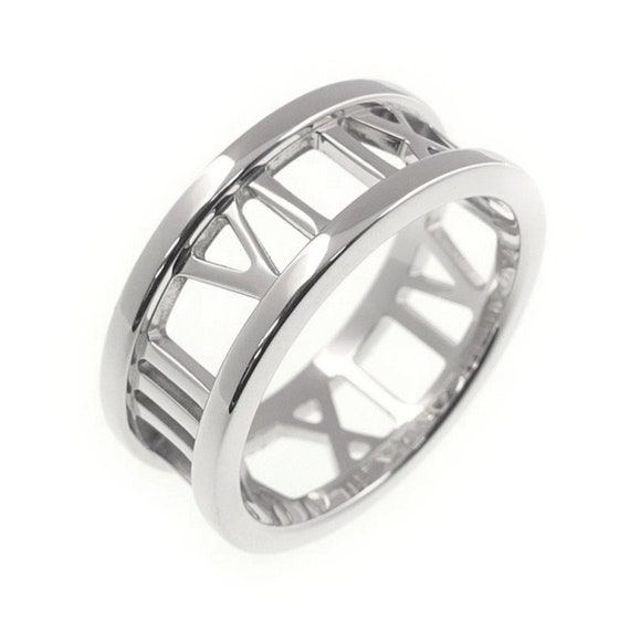 TIFFANY & Co. 18K White Gold Atlas Open Ring 9