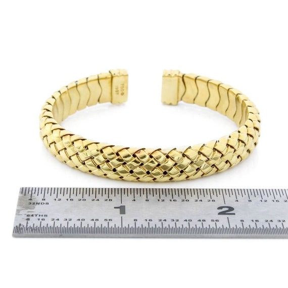 TIFFANY & Co. 18K Gold Vannerie Cuff Bracelet - image 2