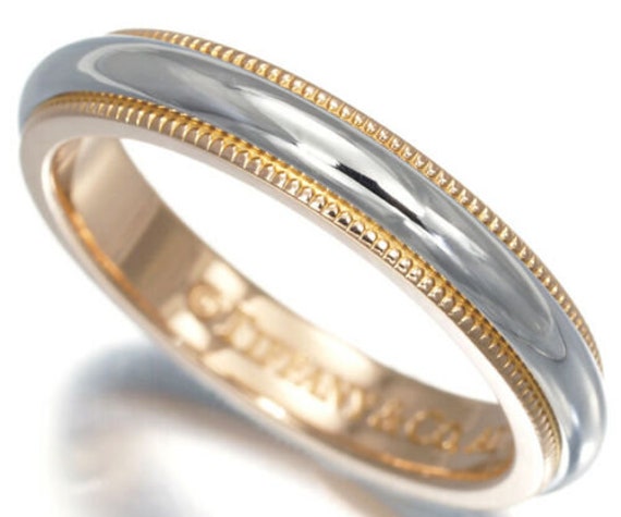 Vintage Tiffany & Co. Platinum and Yellow Gold Wedding Band at Susannah  Lovis Jewellers