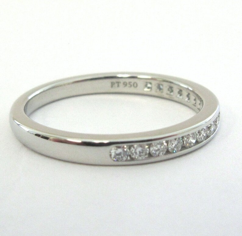 TIFFANY & Co. Platinum 2mm Half Circle Diamond Wedding