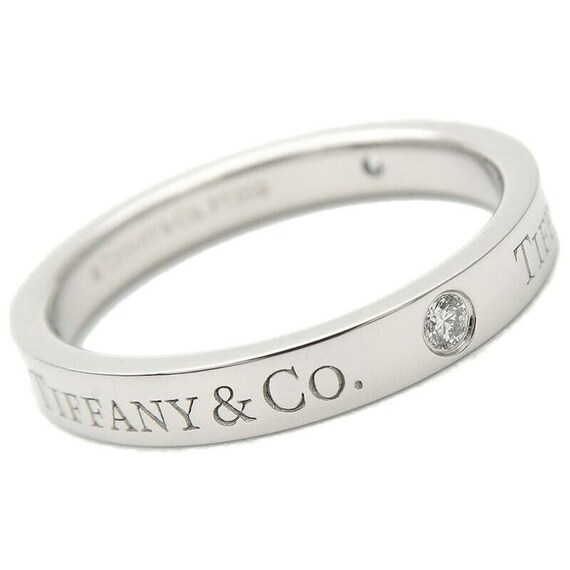 TIFFANY & Co. Platinum 3 Diamonds 3mm Wedding Band Ring 7 Etsy