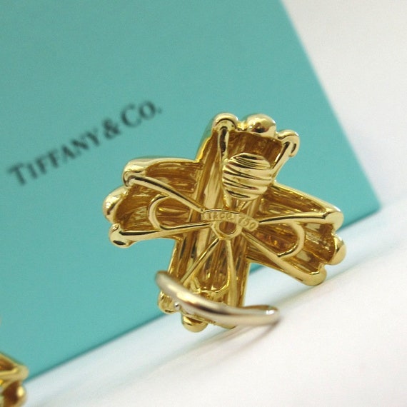 TIFFANY & Co. 18K Gold Clip-On Signature X Earrin… - image 5
