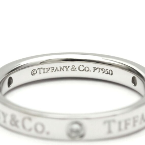 TIFFANY & Co. Platinum 3 Diamond 3mm Wedding Band… - image 3