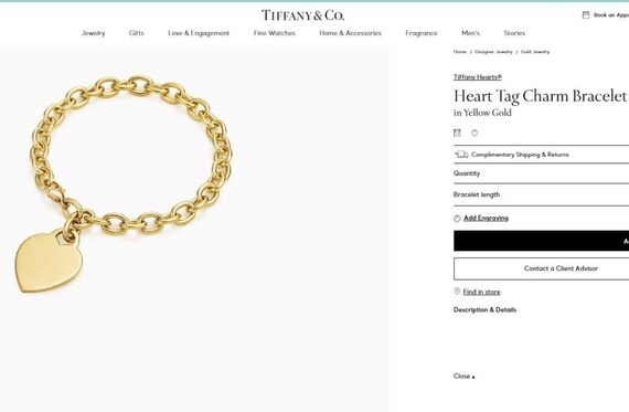 TIFFANY & Co. 18K Gold Heart Tag Charm Bracelet - image 7