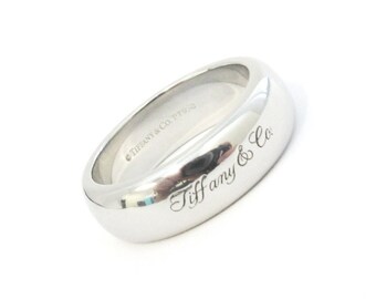 TIFFANY Notes "TIFFANY & Co." Platinum 6mm Lucida Wedding Band Ring 6