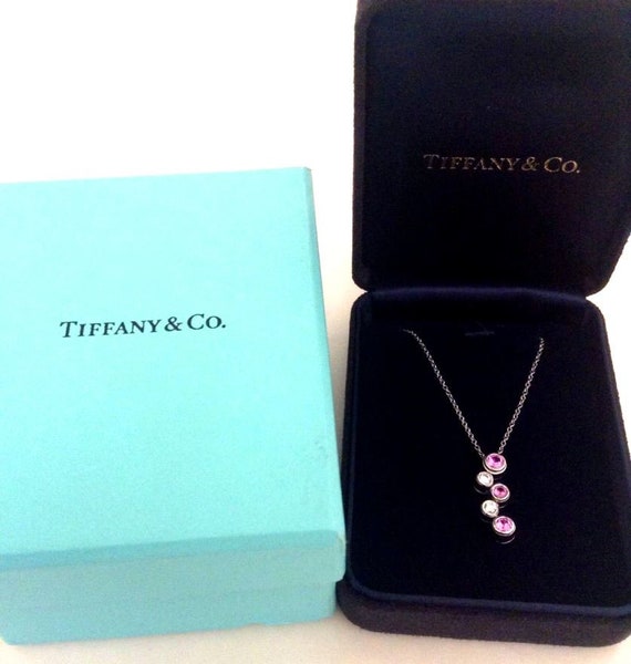 TIFFANY & Co. Platinum Diamond Pink Sapphire Bubb… - image 6