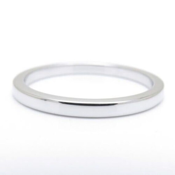 TIFFANY&Co. Essential Platinum 2mm Flat Band Ring… - image 1