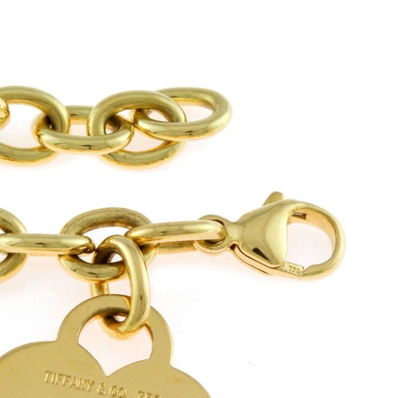 TIFFANY & Co. 18K Gold Heart Tag Charm Bracelet - image 4