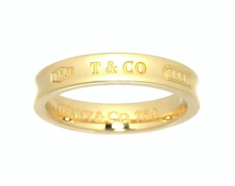 TIFFANY & Co. 1837 18K Yellow Gold 4mm Band Ring 6.5