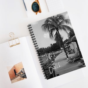 Beach Vibes Spiral Notebook: Tropical Journal, Ruled Line