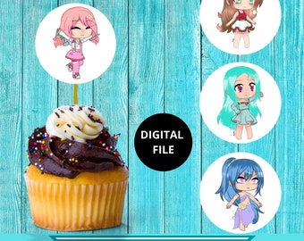 Gacha Life Cupcake Toppers - Digital Printable